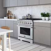 GRP366 36 in. Vista Collection 4.5 cu. ft. Gas Range, 6 Burners, Convection Oven, LED Light Panel in Modern Stainless Steel